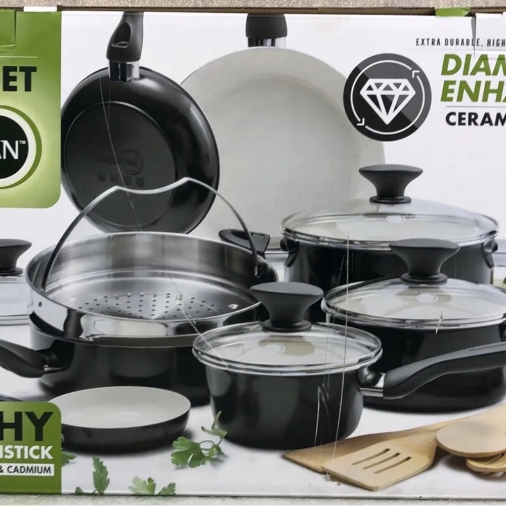 Greenpan Rio Ceramic Non-Stick 16Pc Cookware Set - Picture 2 of 12